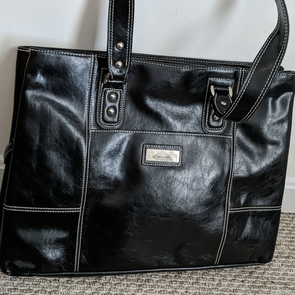 Black leather business bag